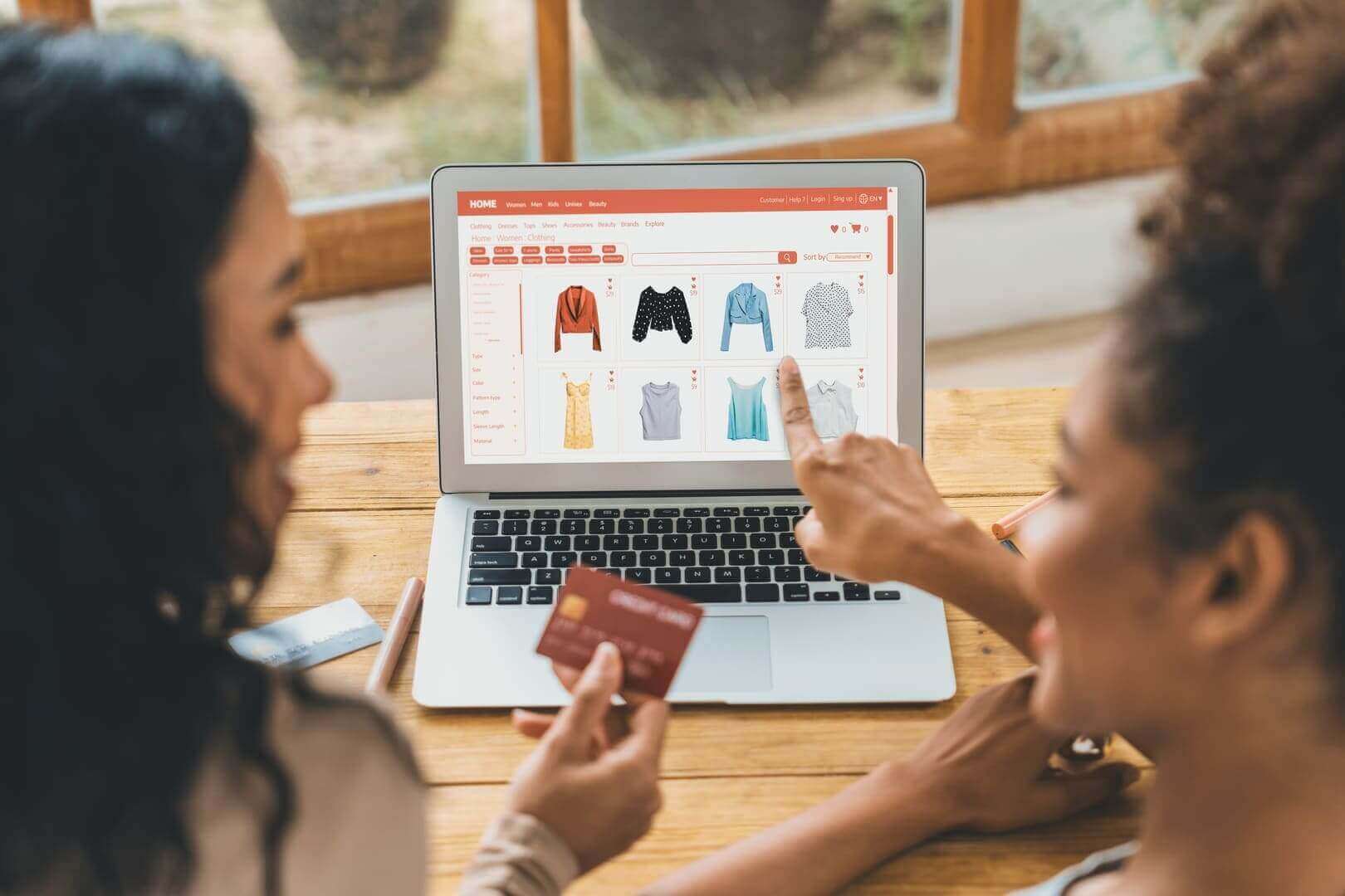 Woman shopping in an online store