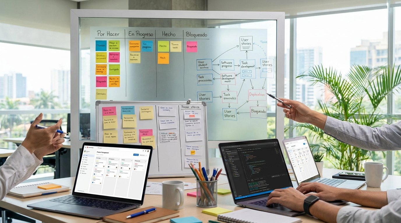 Equipo revisando una solución digital para escalar procesos